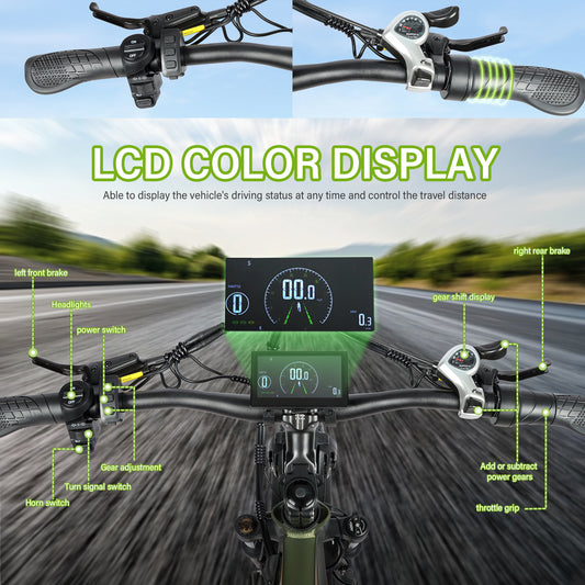 (b - side - 2401)Baolujie Dual - Motor Electric Mountain Bike, 48V, 23AH, 2000W, 55km/h Top Speed, 26x4'' Tire Size, Adult Outdoor Mountain Cross - Country E - Bike - baolujieebikes