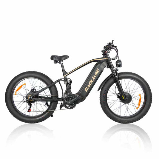 BAOLUJIE P2 - 52V 3000W Dual Motor AWD E - Bike | 26" Fat Tire Full Suspension Electric Mountain Bike (23Ah Battery) - BAOLUJIE