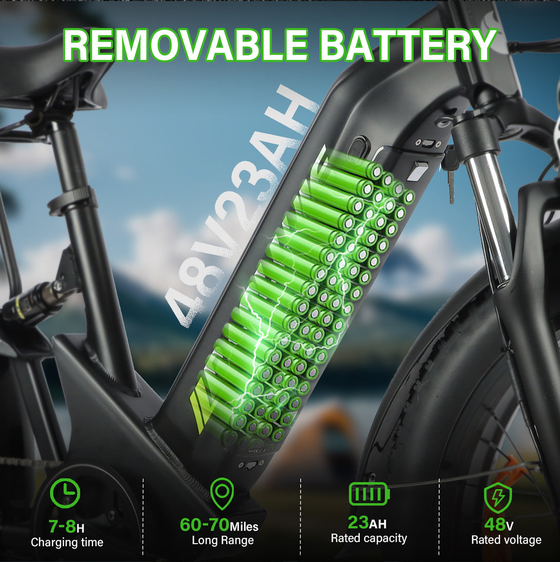 (B - side - 2402)Peak 3000W Electric Bike for Aadults, AWD Dual Motor Ebike with Full Suspension Head & Rear Light Electric Mountain Dirt Bicycle (Dual Motor ebike Black 3) - baolujieebikes