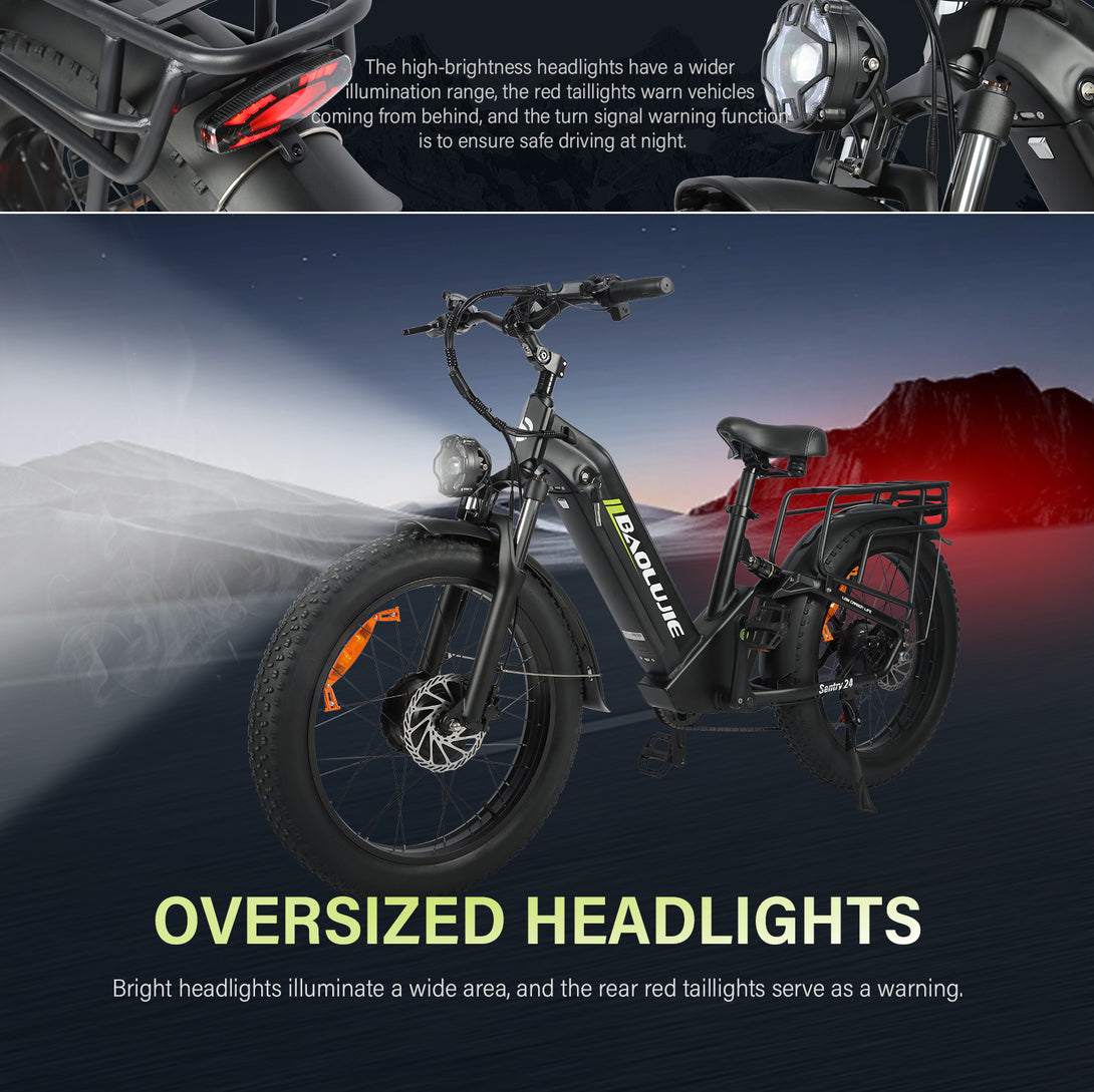 (B - side - 2402)Peak 3000W Electric Bike for Aadults, AWD Dual Motor Ebike with Full Suspension Head & Rear Light Electric Mountain Dirt Bicycle (Dual Motor ebike Black 3) - baolujieebikes