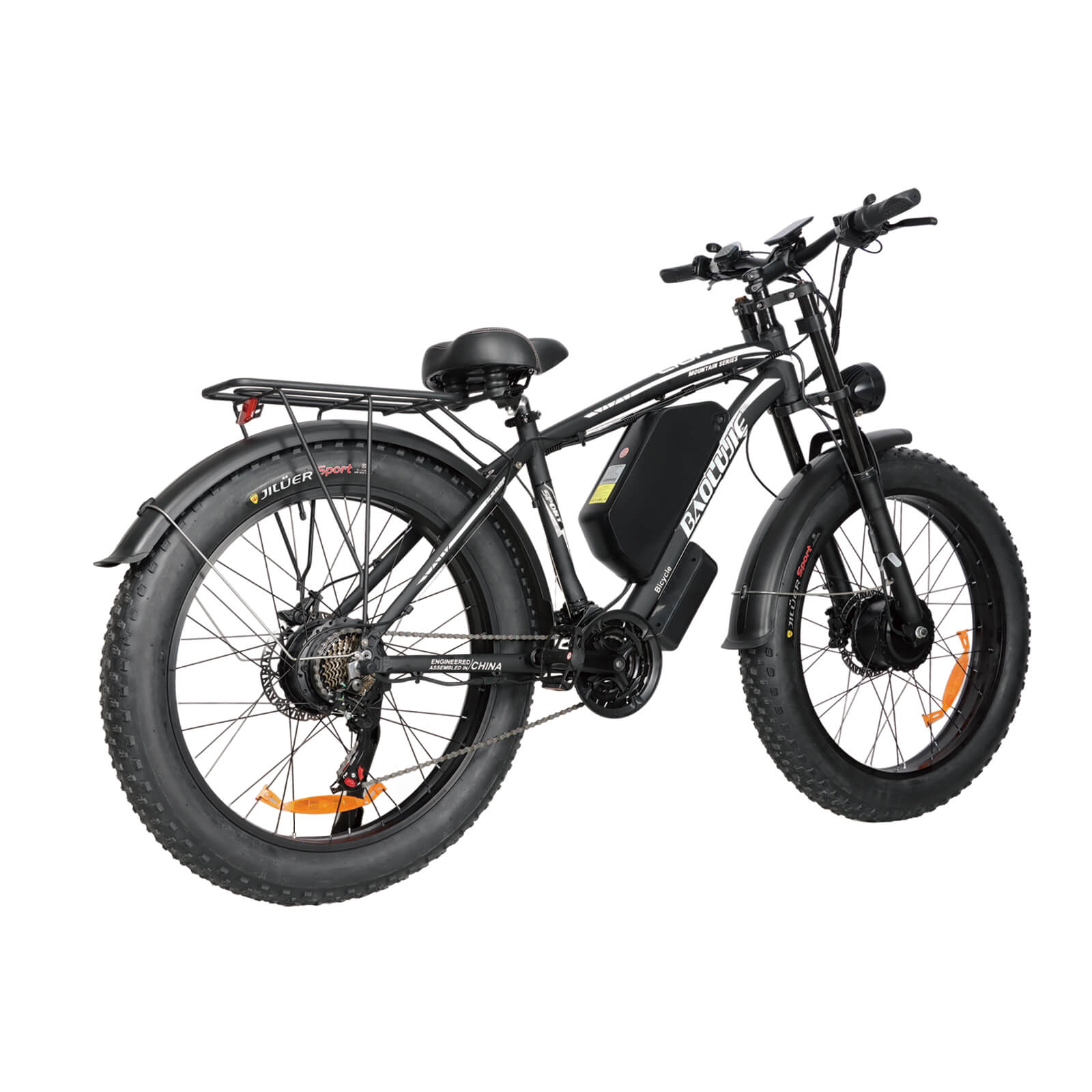 baolujie 2602 Pro Dual Motor Electric Mountain Bike Pro Version 52V 32AH Dual 1500W Motor 55km/h Speed 26*4'' Tire Size Adult Electric Bicycle - BAOLUJIE