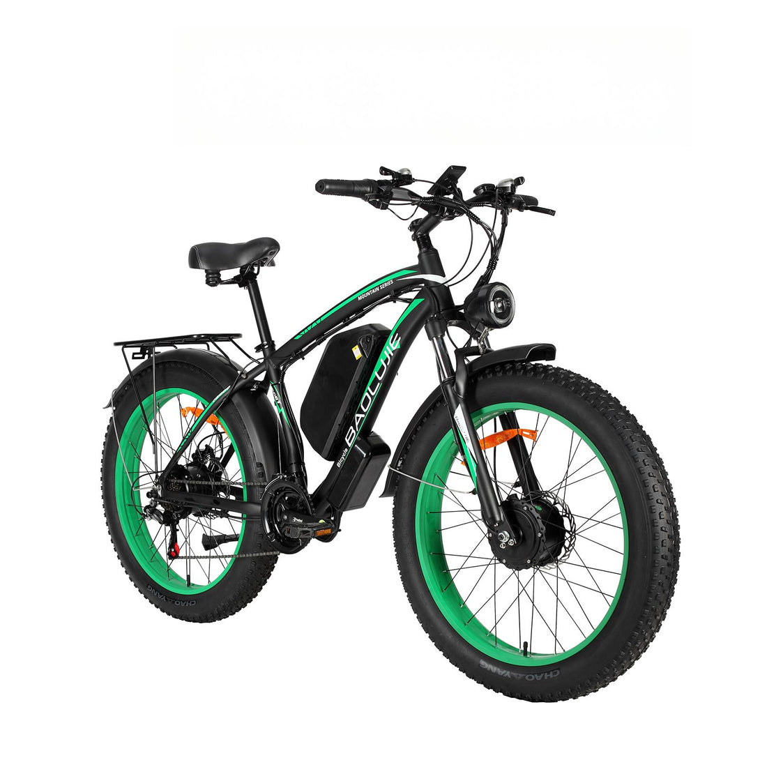 Baolujie 2602 Dual Motor Electric Mountain Bike 48V 23AH Max Speed 55KM/H 26*4'' Fat tire Adult off - road - baolujieebikes