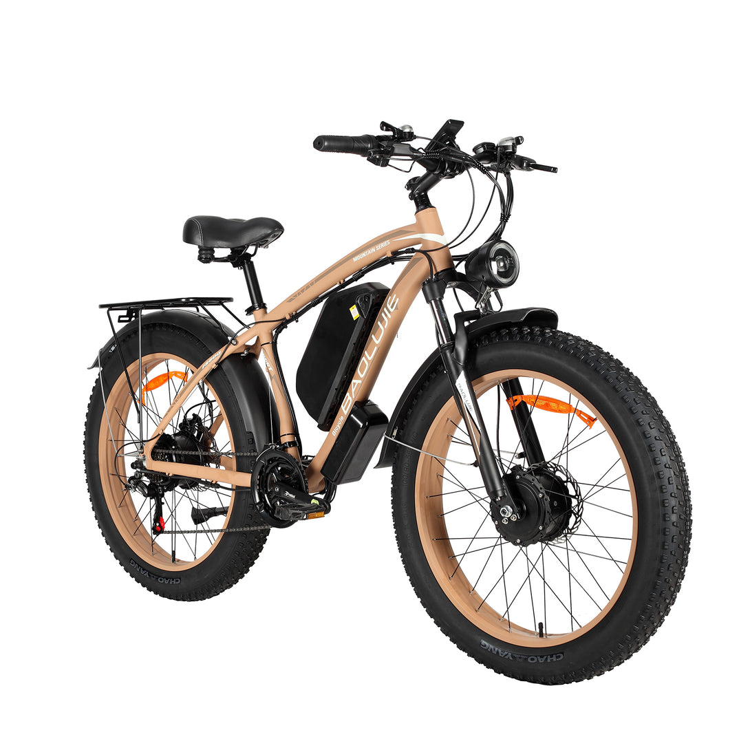 Baolujie 2602 Dual Motor Electric Mountain Bike 48V 23AH Max Speed 55KM/H 26*4'' Fat tire Adult off - road - baolujieebikes