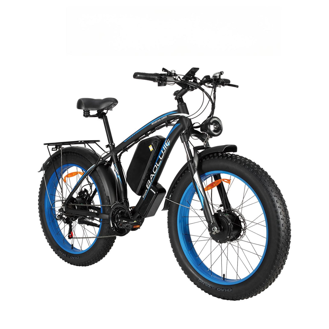 Baolujie 2602 Dual Motor Electric Mountain Bike 48V 23AH Max Speed 55KM/H 26*4'' Fat tire Adult off - road - baolujieebikes
