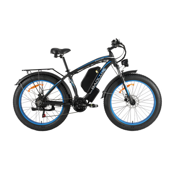 Baolujie 2602 dual motor electric mountain bike 48V 23AH 1500W dual motor, maximum speed of 55km/h, 26*4'' tire size, Adult Outdoor Mountain off-road Electric Bicycle