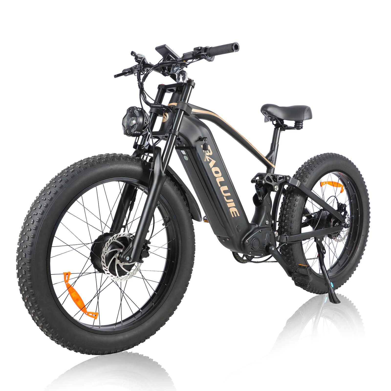 BAOLUJIE P2 - 52V 3000W Dual Motor AWD E - Bike | 26" Fat Tire Full Suspension Electric Mountain Bike (23Ah Battery) - BAOLUJIE
