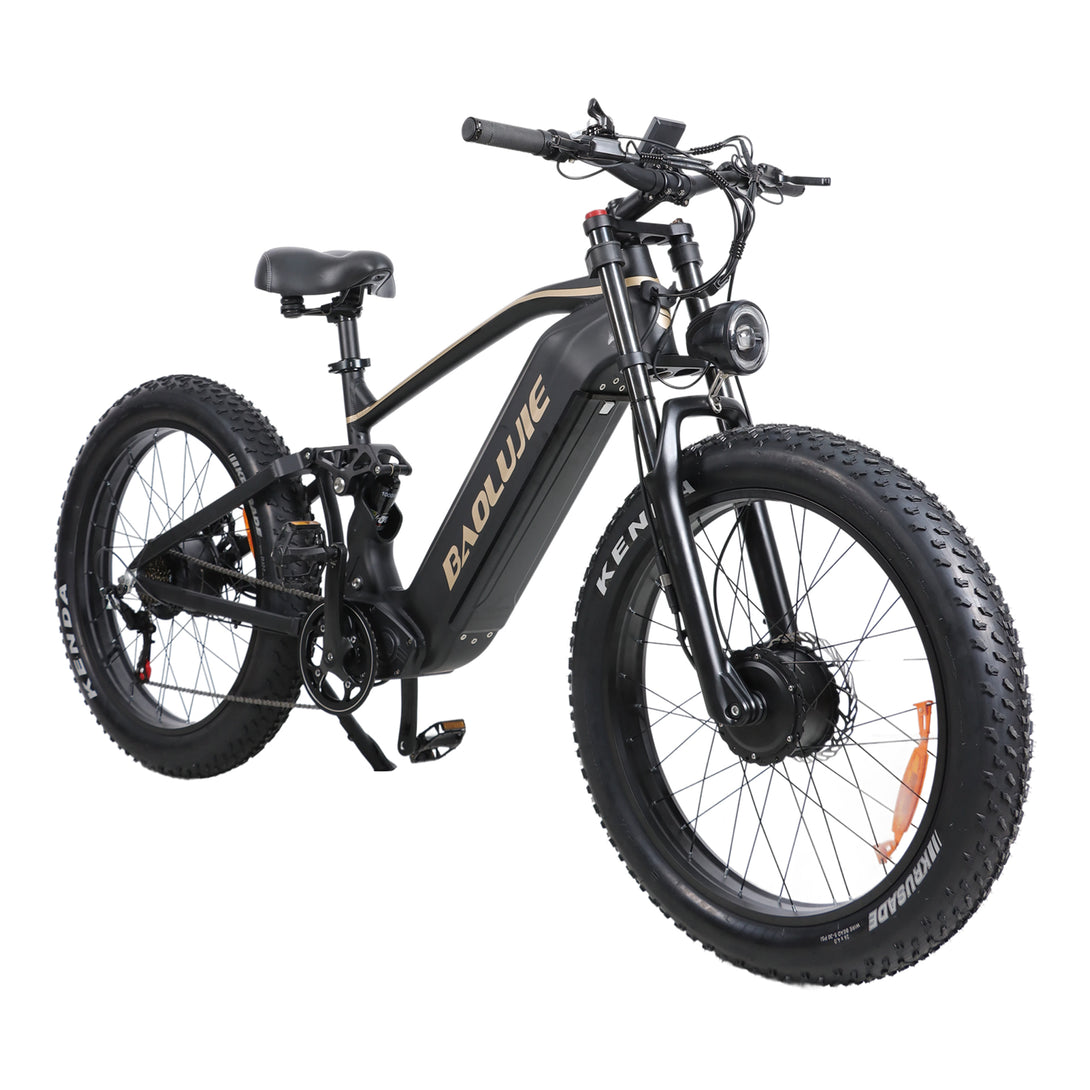 Baolujie Warrior Dual Motor Electric Mountain Bike 1500W Dual Motors Up to 36MPH 26*4 FatTire Mountain off - road electric bicycle - baolujieebikes