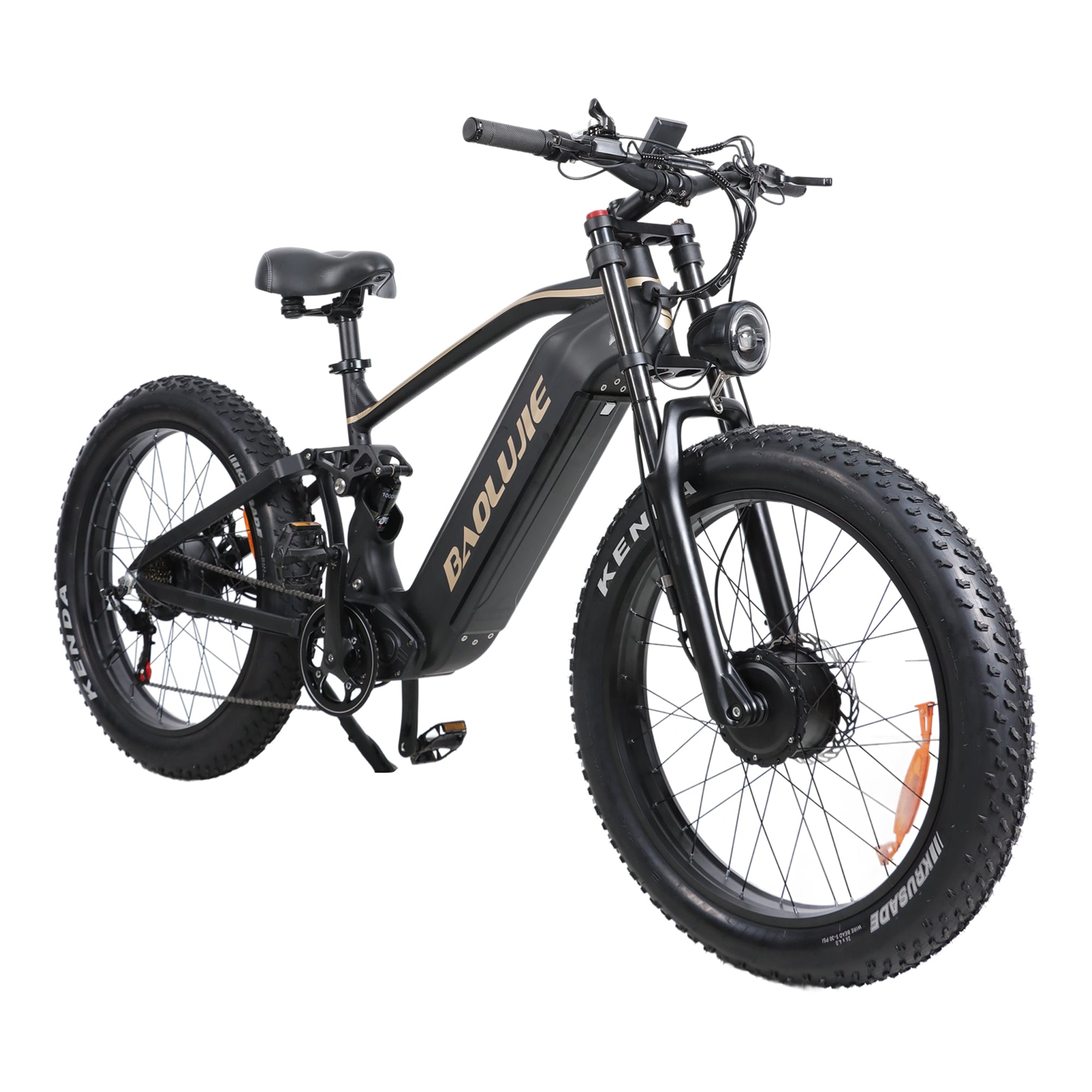 Baolujie Warrior Dual Motor Electric Mountain Bike 1500W Dual Motors Up to 36MPH 26*4 FatTire Mountain off - road electric bicycle - baolujieebikes