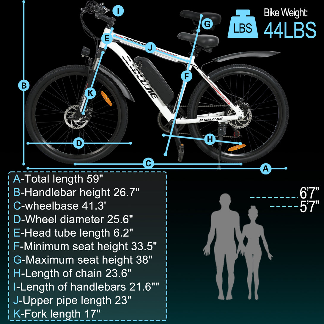 Baolujie S1 Basic Model Fine - Tire Electric Mountain Bike 1000w Motor Maximum Speed of 28 MPH - baolujieebikes