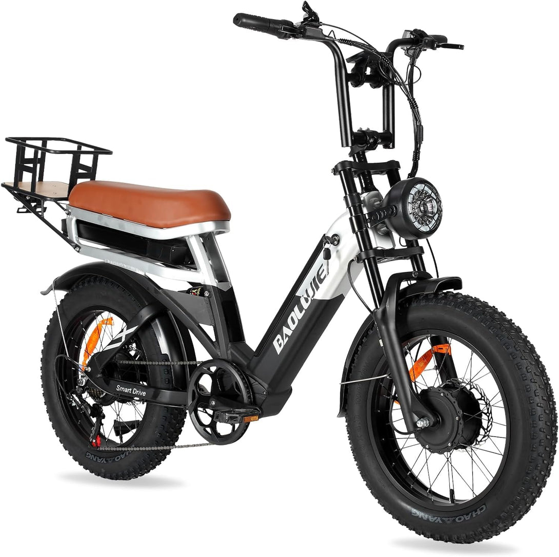 baolujie E Bikes for Adults Electric: E - Bikes Peak 1500W 48V 30Ah Removable Battery Bike Electric, Max 35MPH 120 Mile 20 Inch 7 Speed Fast Bicycle with Basket (Black White) Visit the SPBSVDT Store - baolujieebikes