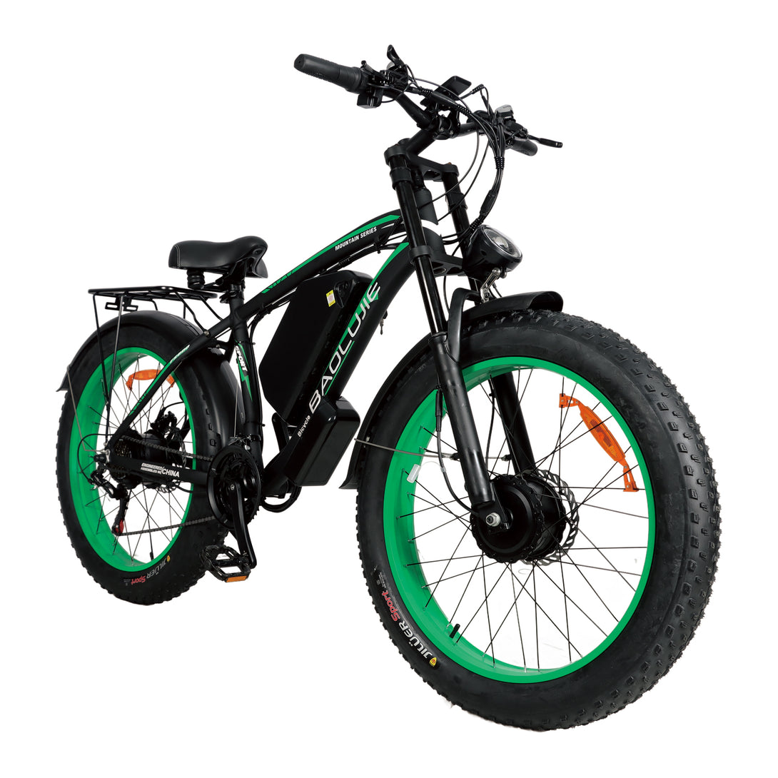 baolujie 2602 Pro Dual Motor Electric Mountain Bike Pro Version 52V 32AH Dual 1500W Motor 55km/h Speed 26*4'' Tire Size Adult Electric Bicycle - baolujieebikes