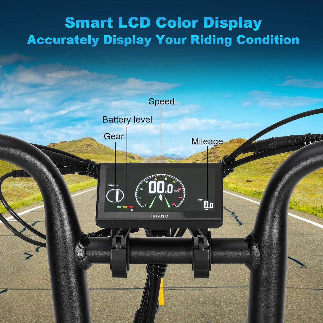 baolujie 1000W Ebike for Adults, AWD Fat Tire Electric Bike with Dual Removable Battery (15+15Ah) USB Port & Head Lights Electric Commute Bicycles for Picnic, City, Beach, Snow, All Terrain (Black) - baolujieebikes