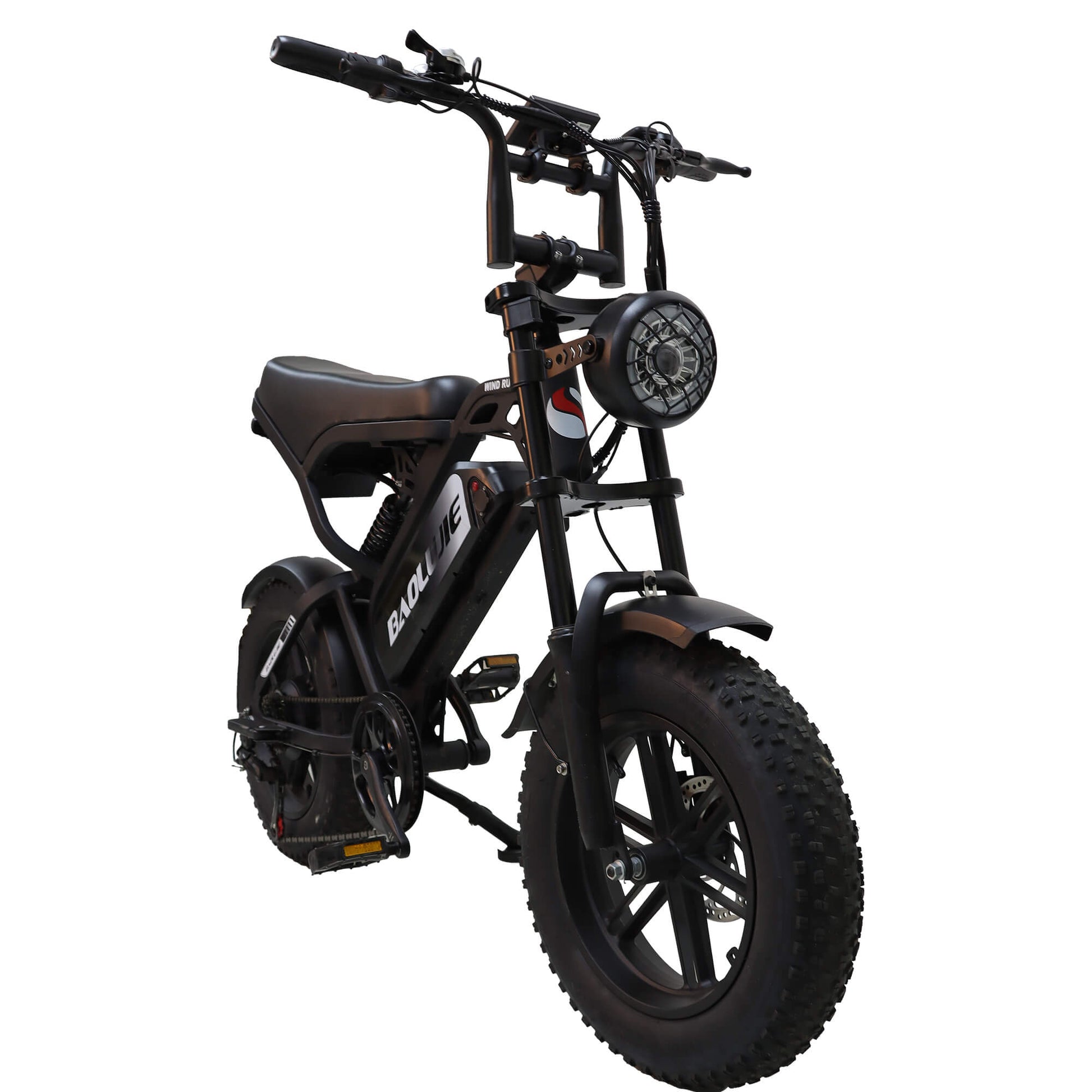 BAOLUJIE F2 - 16" Fat Tire Electric Mini Bike | 500W Full Suspension Moped Style E - Bike (48V 13Ah) - BAOLUJIE