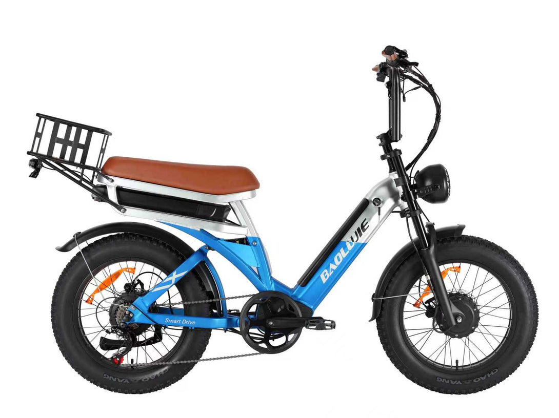 baolujie E Bikes for Adults Electric: E - Bikes Peak 1500W 48V 30Ah Removable Battery Bike Electric, Max 35MPH 120 Mile 20 Inch 7 Speed Fast Bicycle with Basket (Black White) Visit the SPBSVDT Store - baolujieebikes