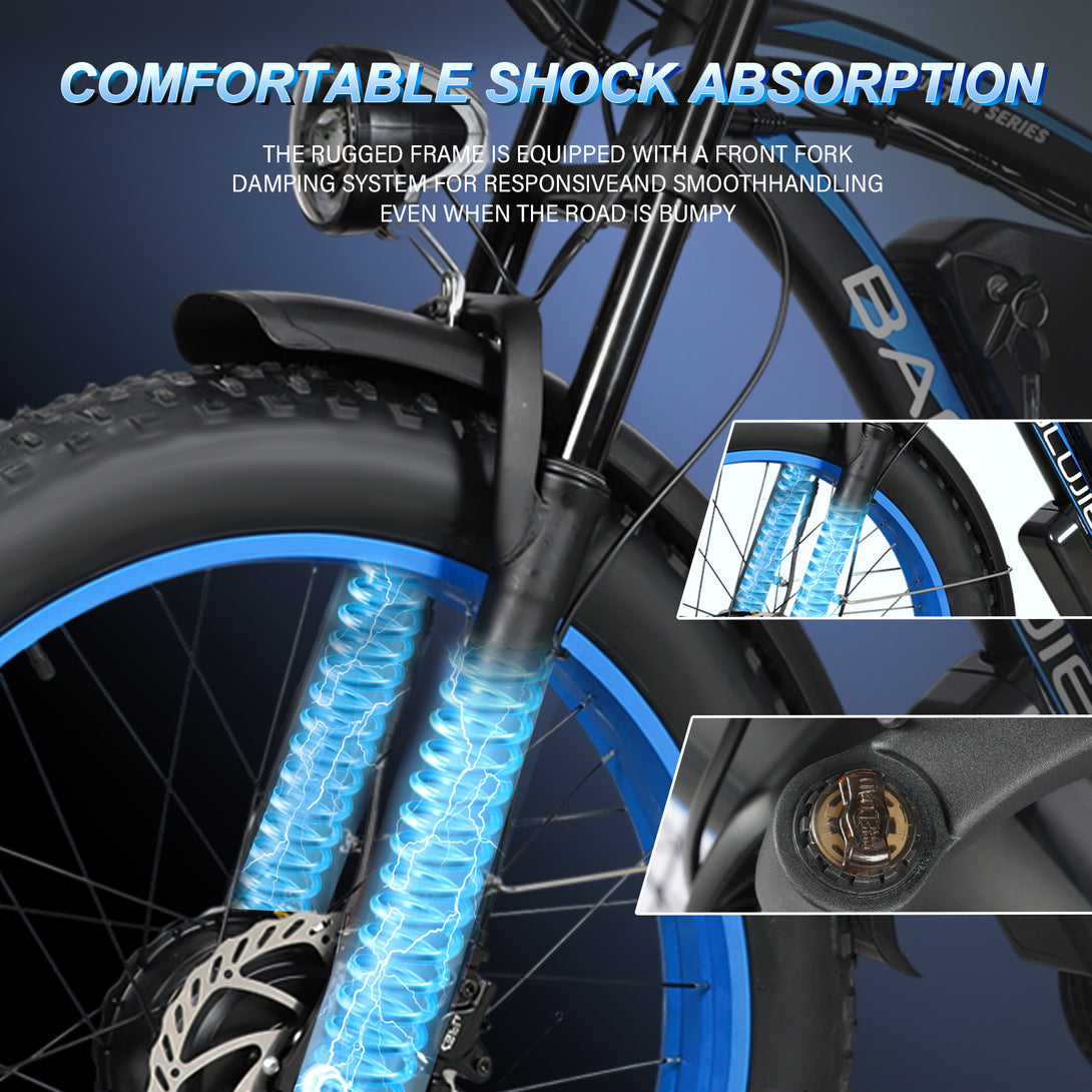 baolujie 2602 Pro Dual Motor Electric Mountain Bike Pro Version 52V 32AH Dual 1500W Motor 55km/h Speed 26*4'' Tire Size Adult Electric Bicycle - baolujieebikes