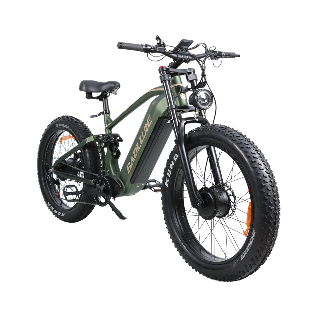 Baolujie Warrior Dual Motor Electric Mountain Bike 1500W Dual Motors Up to 36MPH 26*4 FatTire Mountain off - road electric bicycle - baolujieebikes