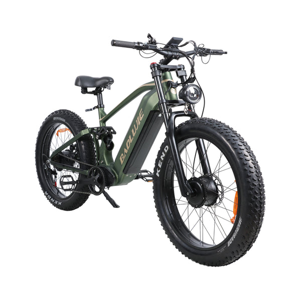 Baolujie Warrior Dual Motor Electric Mountain Bike 1500W Dual Motors  Up to 36MPH 26*4 FatTire  Mountain off-road electric bicycle