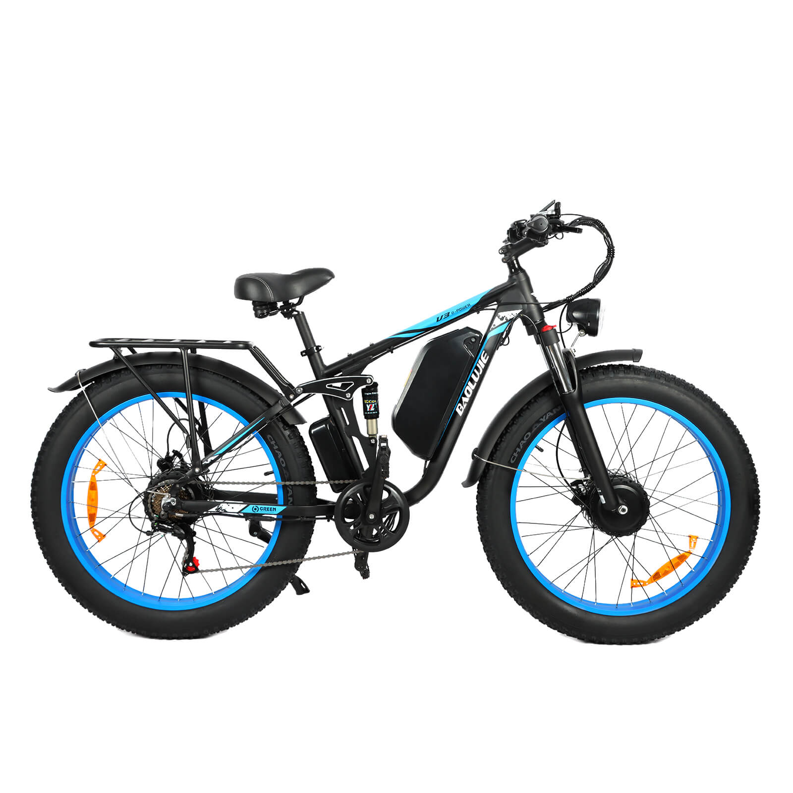 BAOLUJIE Electric Bike DP2603: Dual Motor 1500W 26' Fat Tire 40mph - BAOLUJIE