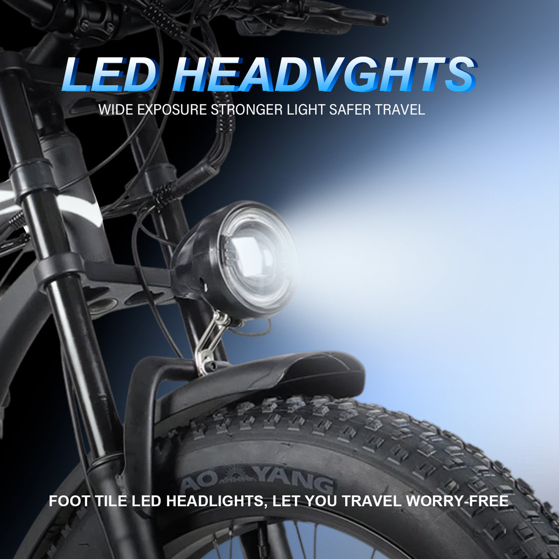 Baolujie 2602 Dual Motor Electric Mountain Bike 48V 23AH Max Speed 55KM/H 26*4'' Fat tire Adult off - road - baolujieebikes